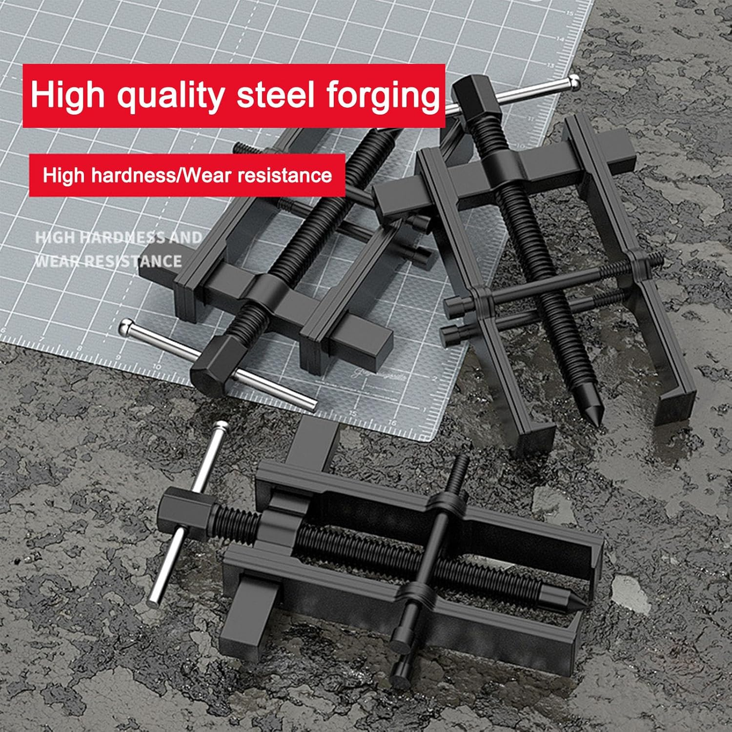 4-Piece Adjustable Gear Puller Set (2''3''4''6'') - Carbon Steel Bearing Remover Tool for Pulleys, Flywheels, Motorcycle Bearings, Gears image number 5