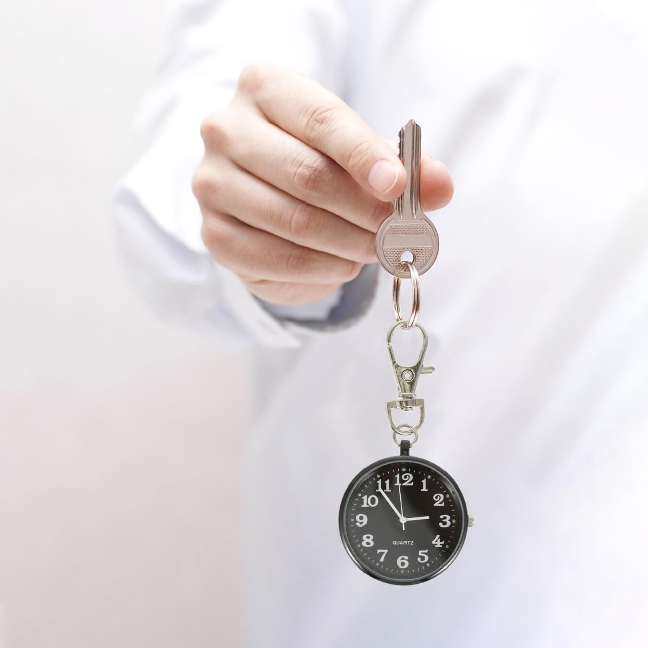 Sosoport 2 Pcs Pocket Watch Wrist Alloy Miss Quartz Watches Numerals Dial Pocket Watches image number 4