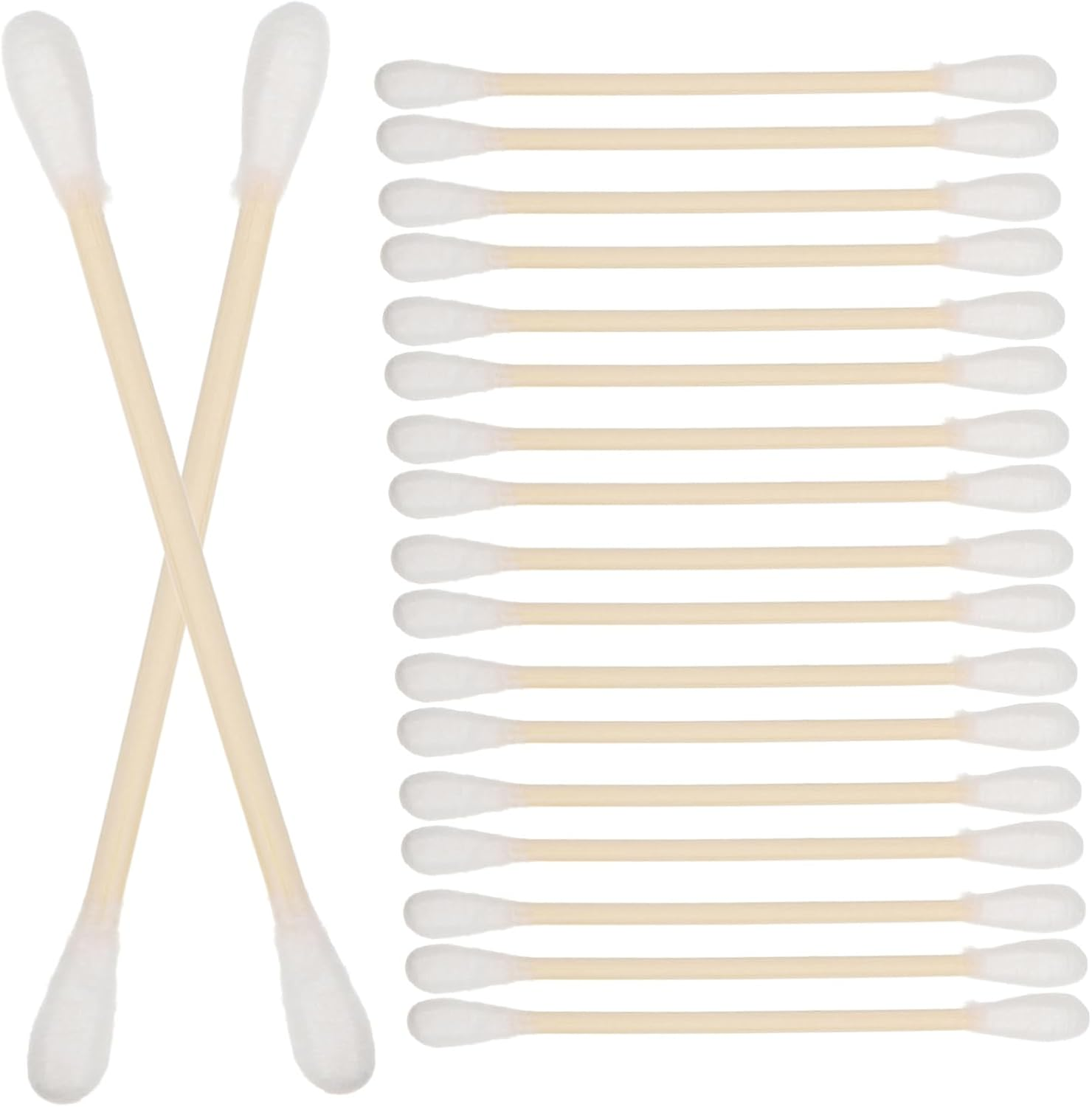 100Pcs Cotton Buds for Makeup Removal Tips Pointed Wooden Stick Swabs for Eye Makeup Tattoo Cleaning Keyboard image number 5