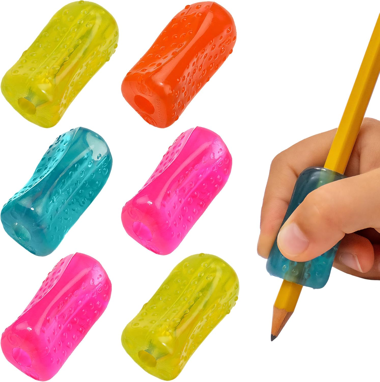 The Pencil Grip Bumpy Grip Ergonomic Writing Aid, 6 per Pack, Neon Colors (TPG-12006)