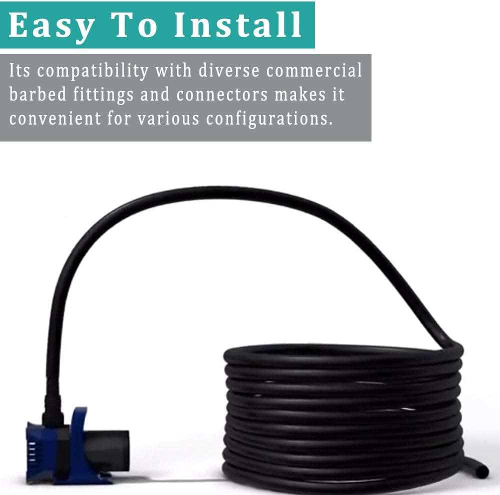 Zy-Hosetube Black Vinyl Tubing 1/4&rdquo; ID &times; 3/8&rdquo; OD - 100 Feet PVC Flexible Plastic Tube Hybrid Hose, Transfer Water Air Oil for Pond Fountain Garden, Non-Toxic and BPA Free image number 3