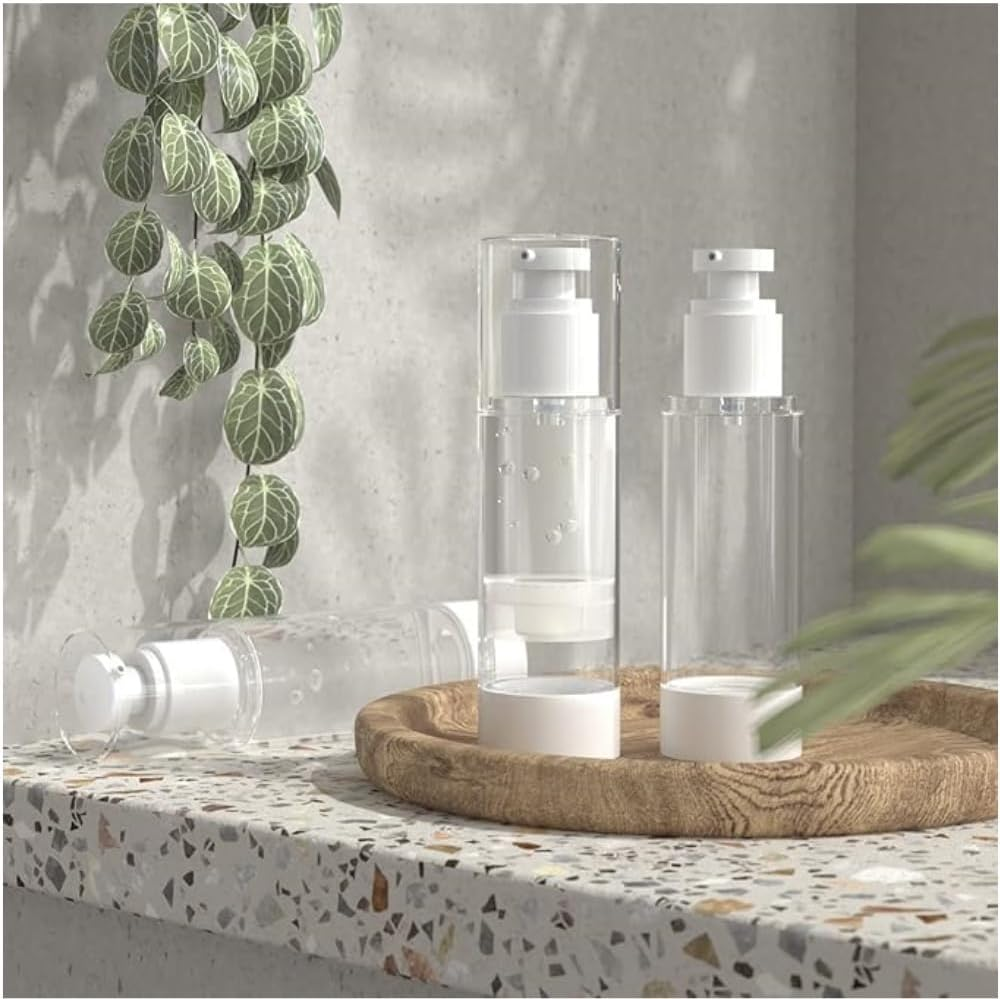 DACUAN 6 Pack 1 Oz/30 Ml Airless Pump Bottle, Travel Perfume Refillable Bottle, Suitable for Lotions, Perfumes, Creams, Foundations, and Cosmetics image number 2