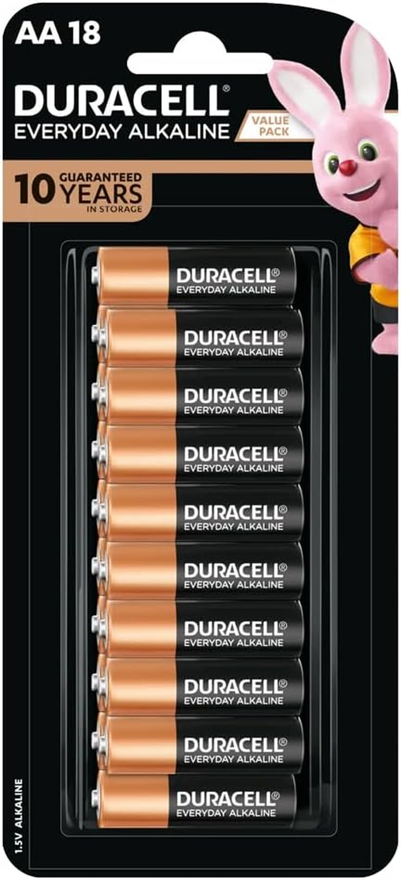 Duracell Everyday Alkaline AA Batteries (Pack of 18) image number 1