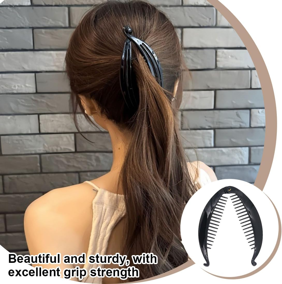 Pack of 3 Banana Clips, Vintage Fishtail Hair Clip, French Banana Clip, Small French Banana Clip, Ponytail Holder, Hair Gripper image number 2