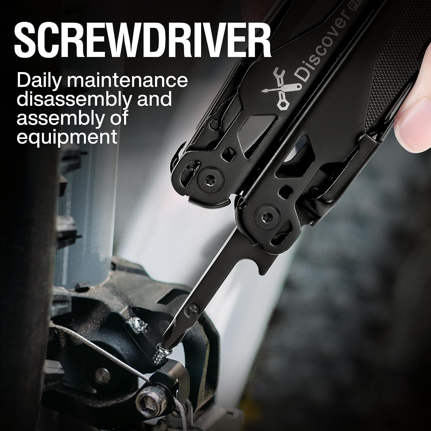 MIAOKE Multitool 23-In-1 Leatherman & Gerber Style, Premium Gift Box, Screwdrivers, Bottle Opener, Camping Knife & Pliers - Black Knight, Essential for Men image number 2