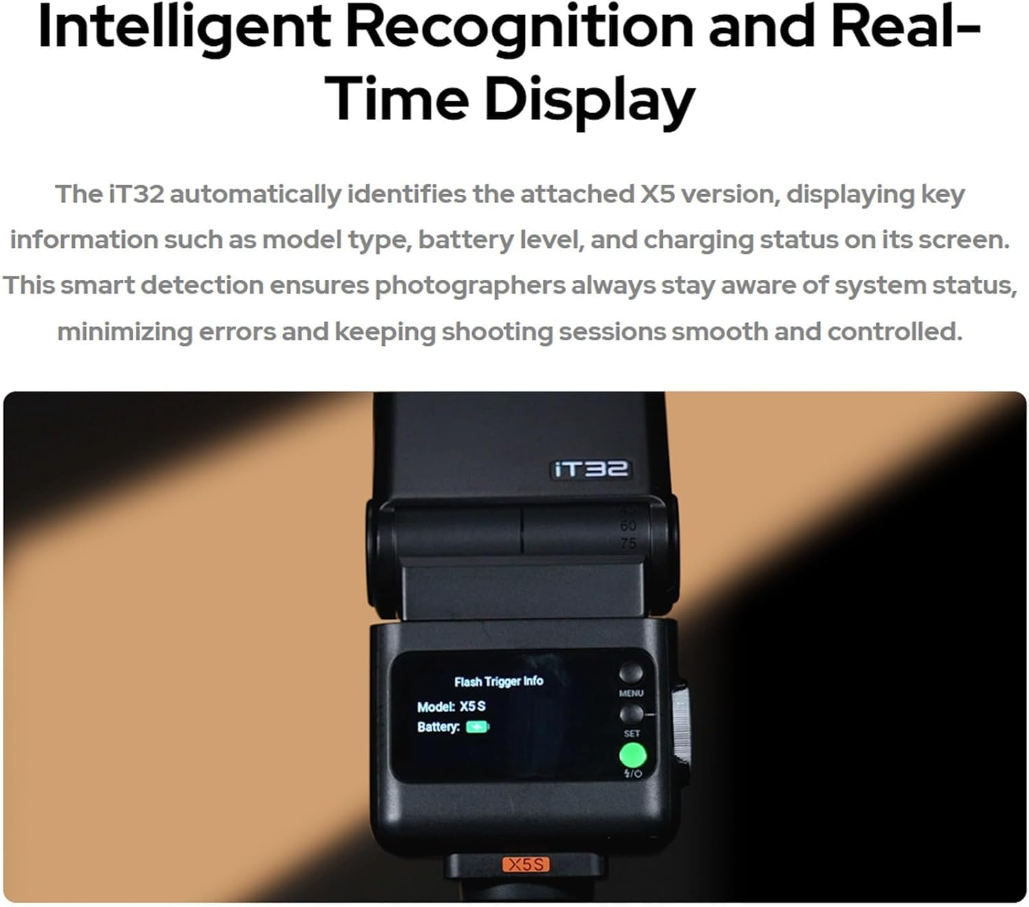 Godox IT32 TTL Camera Flash for Canon, Sony, Nikon, Fuji, Olympus Camera, Tochscreen Speedlight, 2.4G Wireless, GN18, Recycle Time 1.5S, Magnetic Interface, off Camera Flash for Wedding, Portrait image number 4