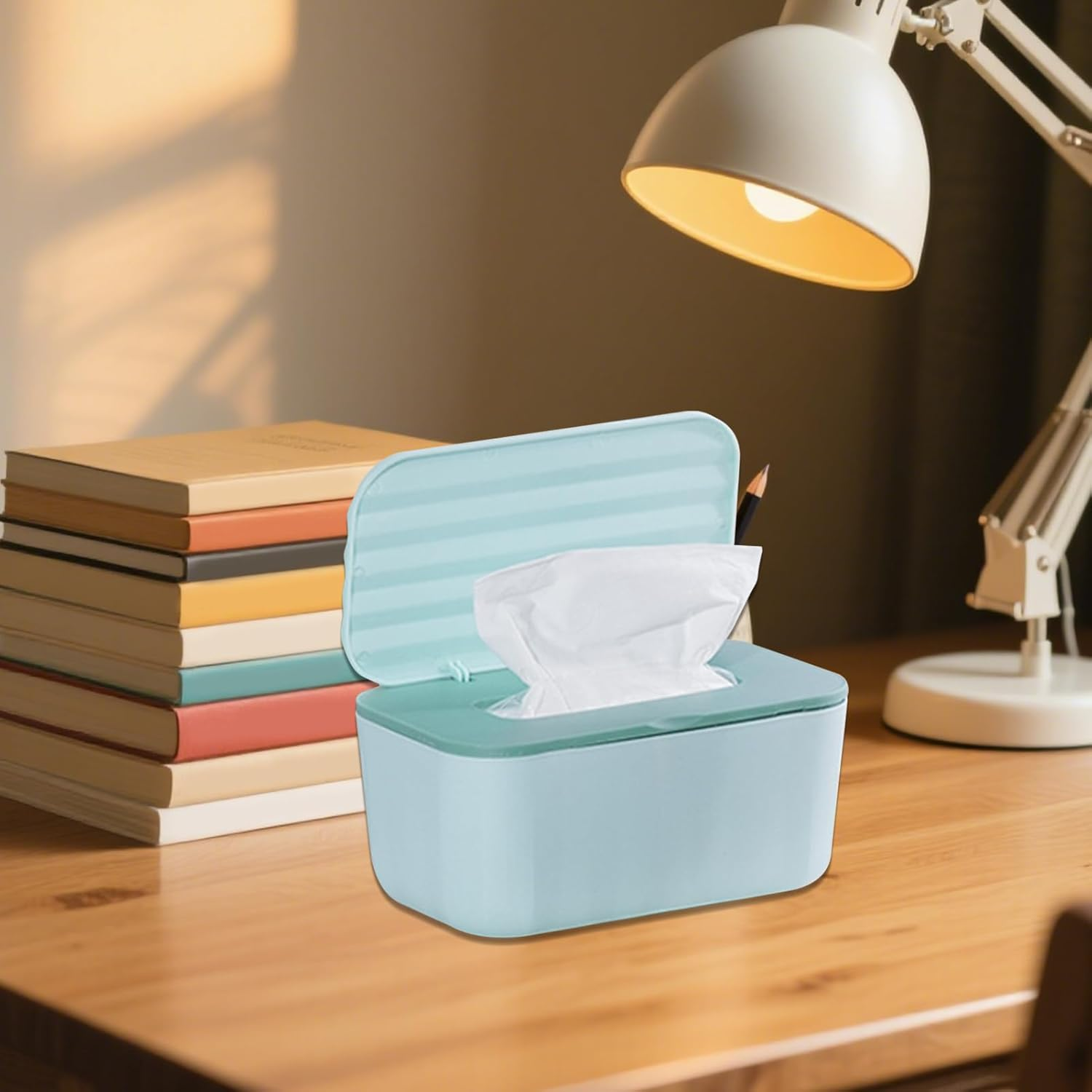 Baby Wipes Dispenser, Storage Box for Toilet Paper, Dustproof Multifunctional Box for Baby Nappies, Cosmetics, Kitchen, Travel - White image number 6