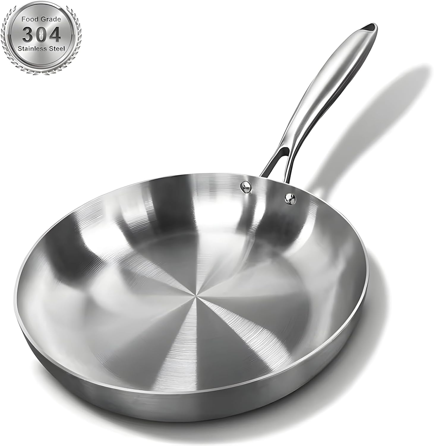 Stainless Steel Nonstick Frying Pan Wok, 28Cm, Tri-Ply Clad, Induction & Gas Stove Compatible image number 1
