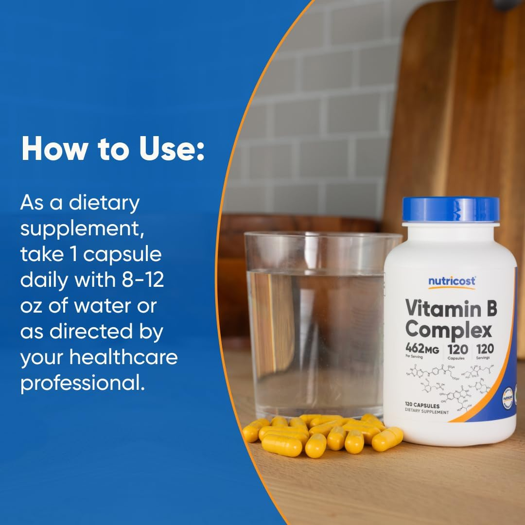 Nutricost High Potency Vitamin B Complex 120 Caps image number 2