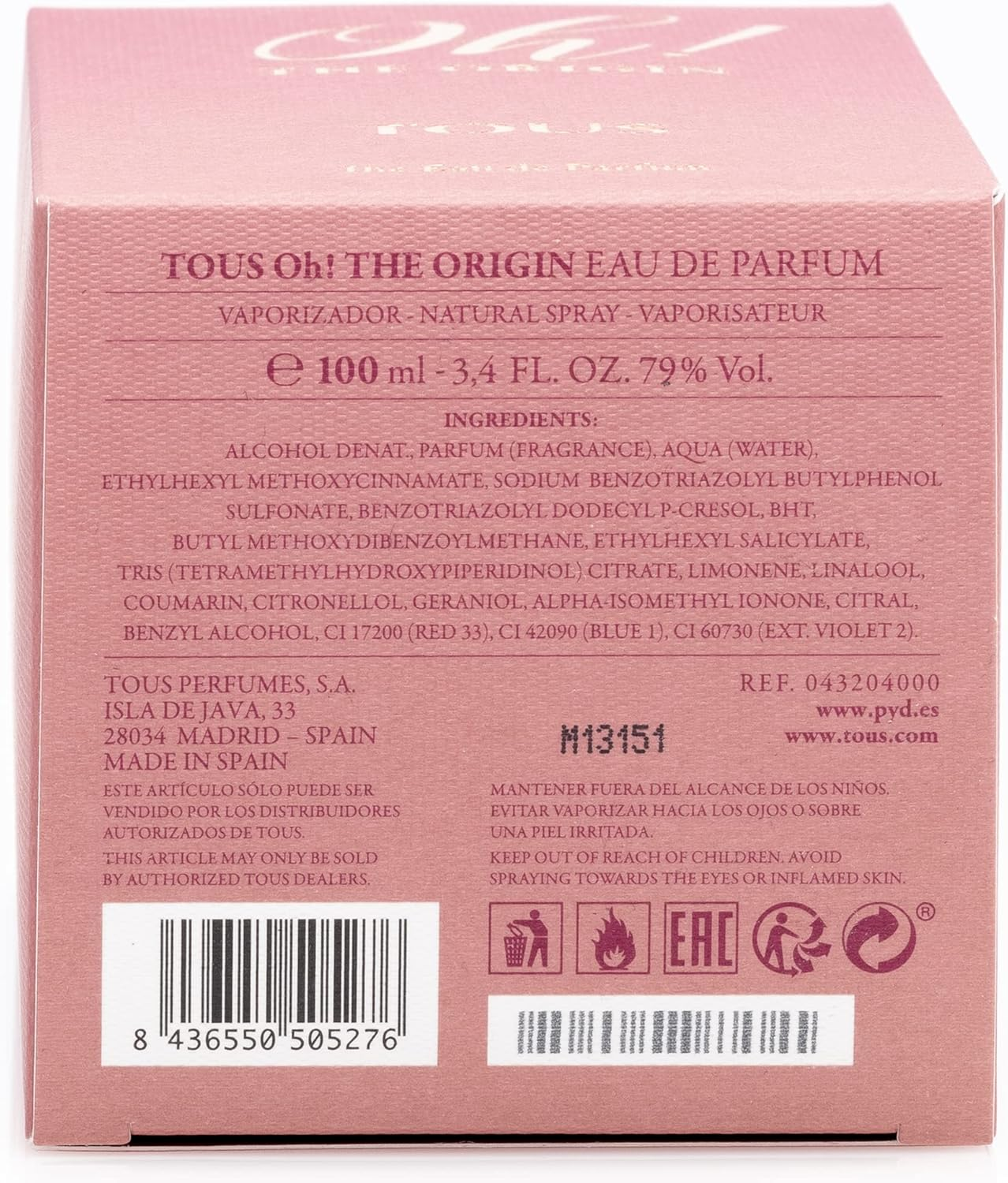 TOUS Oh the Origin Eau De Parfum Spray for Women, Fruity, 100 Ml image number 6