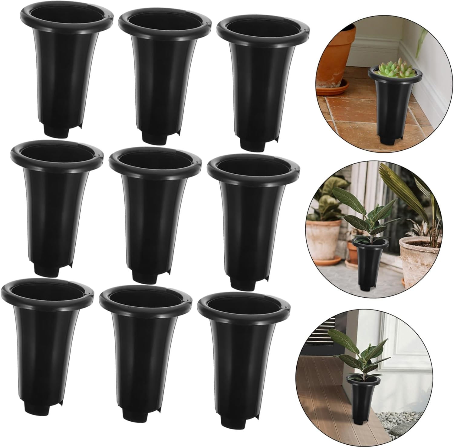 OFFSCH 12Pcs Large Gardening Pots Planting Pots Flower Drainage for Indoor Outdoor Flowers Holder Garden Supplies image number 3