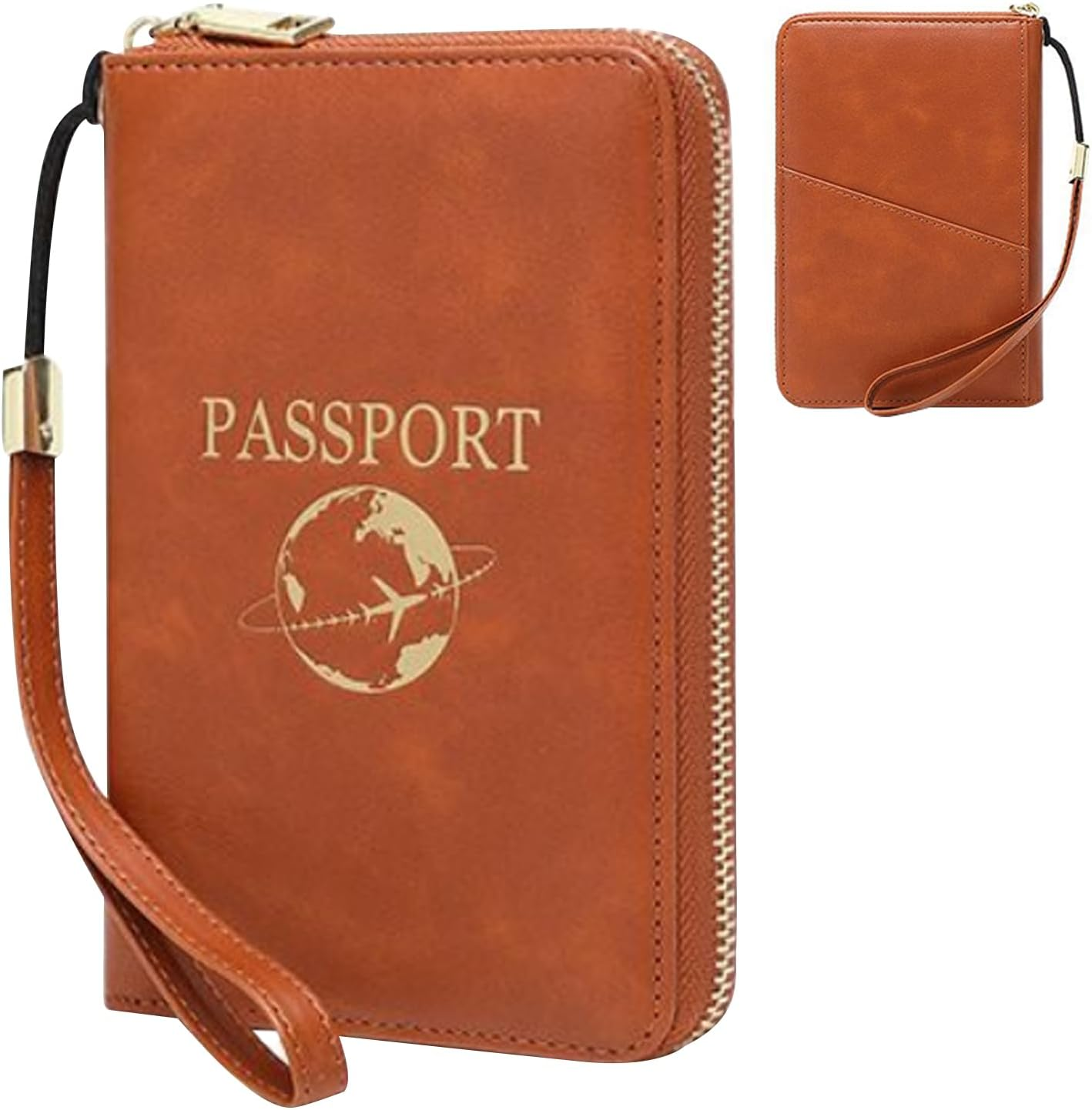Wisylizv Passport Case - PU Waterproof and Blocking - Passport Book Holder Travel Bag - Suitable for Men and Women Suitable for Cash Tickets Boarding Passes Travel Cruises image number 1