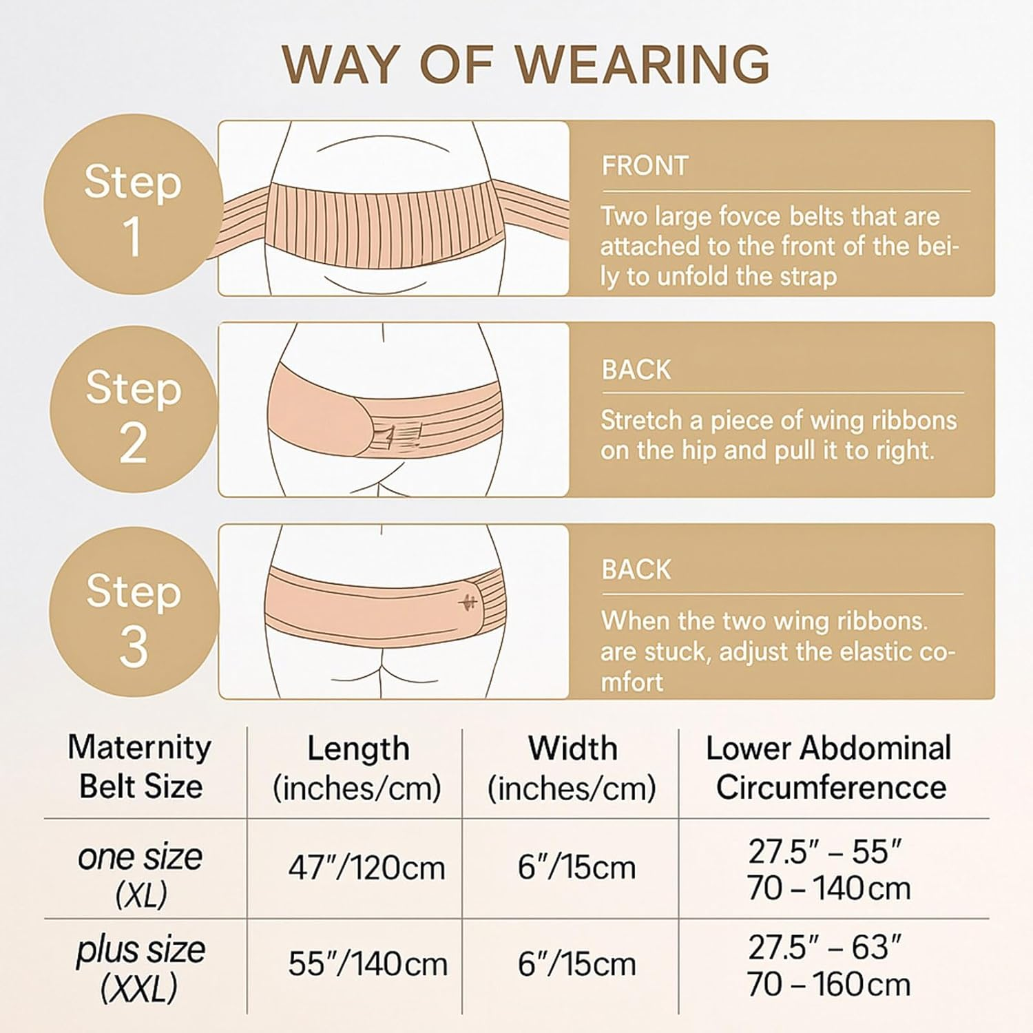 Breathable Adjustable Maternity Belly Band for Pregnancy & Postpartum Support One Size Fits All, Black Comfortable Back & Pelvic Pain Relief Ermaoo image number 1