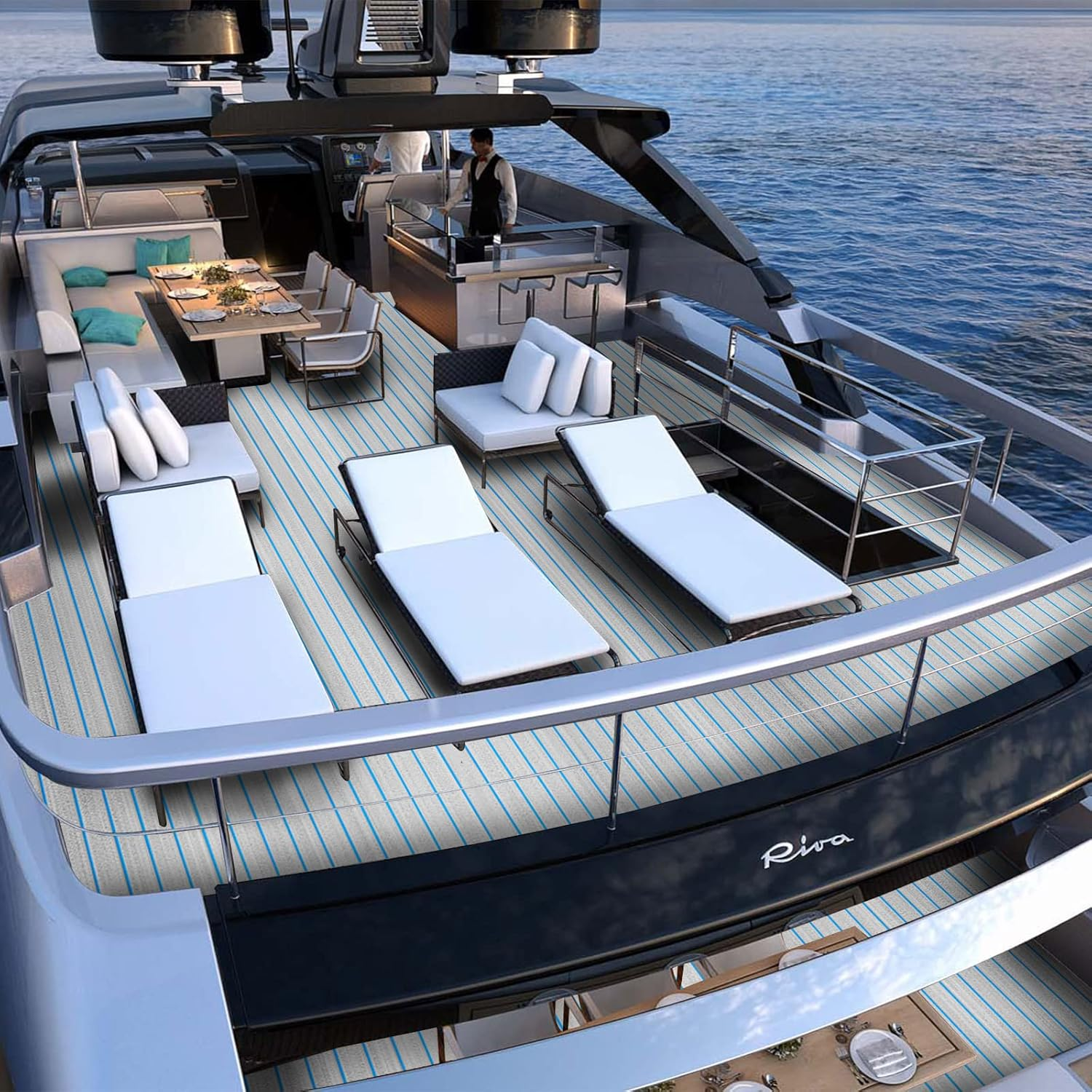 HXBYX Boat Flooring EVA Foam Boat Decking, Faux Teak Marine Mat Boat Carpet Sea Deck Marine Flooring for Motorboat RV Yacht Kayak Surfboard image number 6