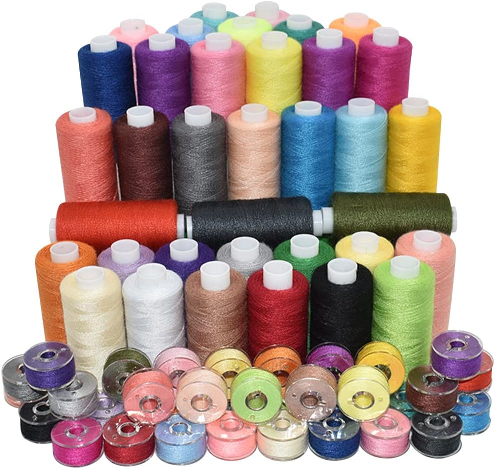 72Pcs 36 Colors Sewing Thread Set with Matching Prewound Bobbin Threads and Case, 550 Yards per Polyester Thread, Popular Colors for Hand & Machine Sewing image number 6