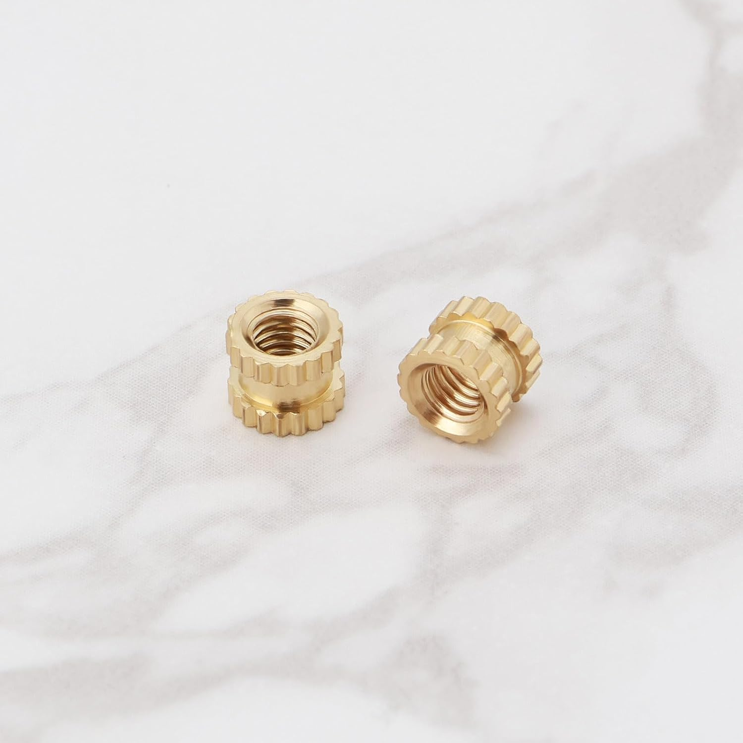 Emsea 200PCS 3D Printing Threaded Insert M3X4X5Mm Thread Knurled Brass Nuts for 3D Printers Electrical Molding Machines Brass Embedding Nuts Gold image number 2