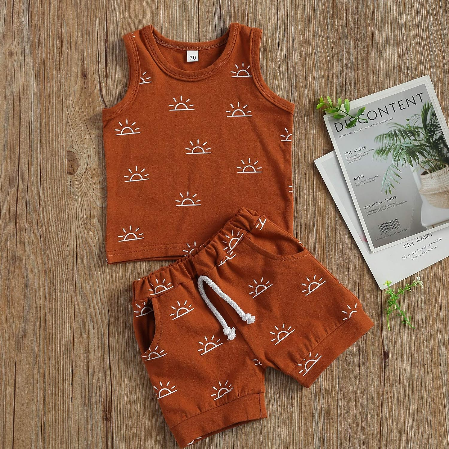 Amiblvowa Newborn Infant Baby Boy Shorts Set Camisole Tank Top Jogger Shorts Outfit 2Pcs Summer Casual Clothes image number 5