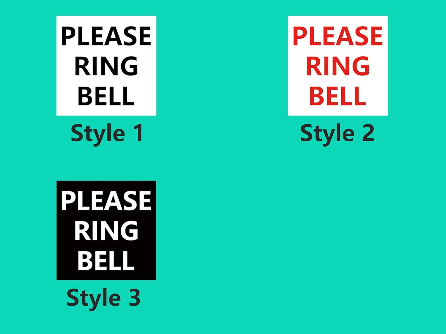 Please Ring Bell Sign for Home Self Adhesive Tape Door Sign (55X55Mm, Style 1) image number 3
