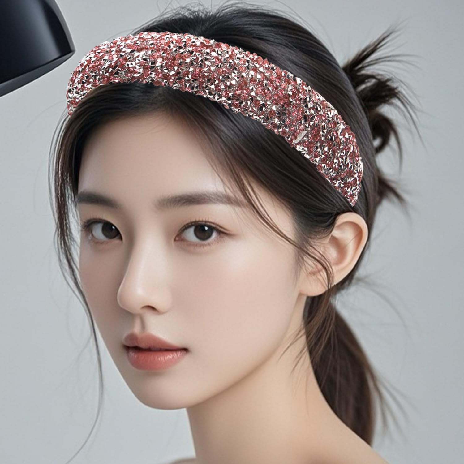 Pack of 2 Headbands with Diamonds, Headband Decoration for Girls, Fashionable Hair Accessories, Clothing Accessories Headbands, Suitable for Wedding Parties image number 2