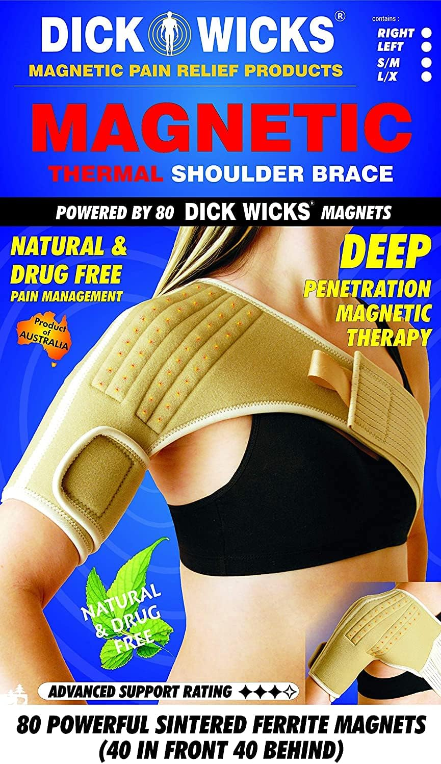 Dick Wicks Left Shoulder Brace with Magnets, Large/X-Large, Beige image number 1