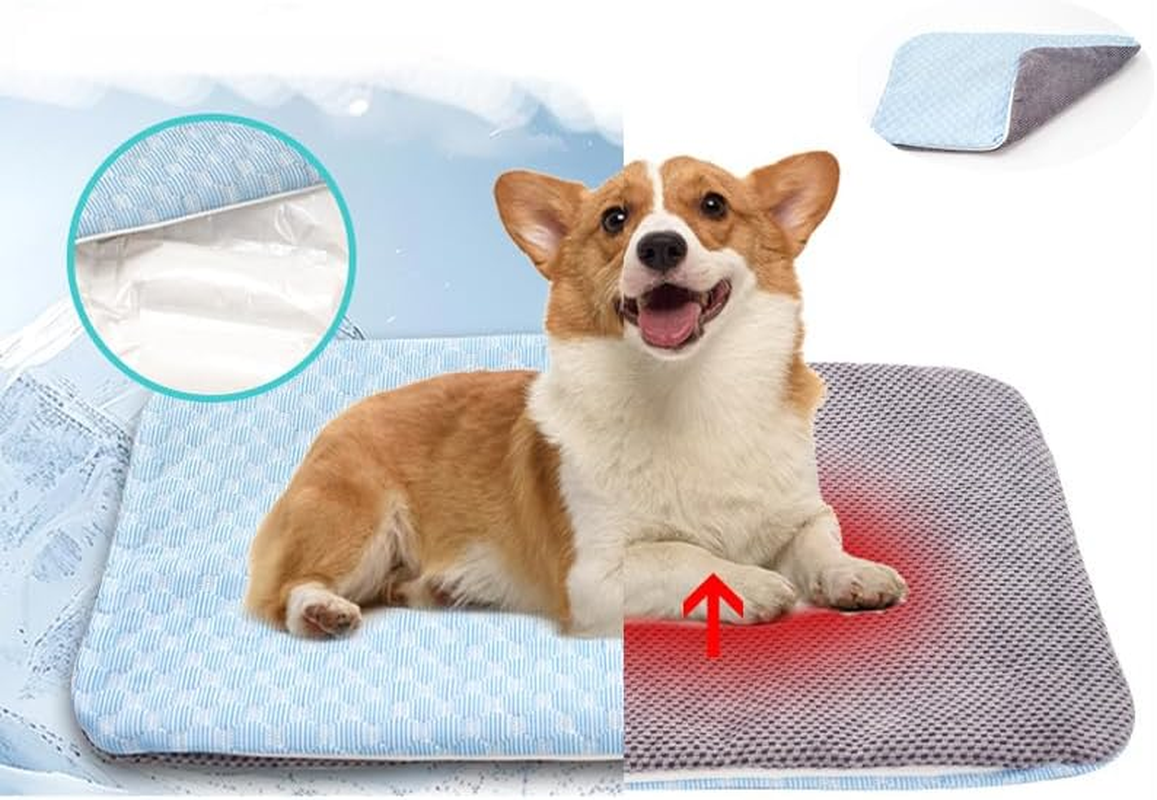 Self-Warming Dog Cat Bed Pad, Self-Heating Thermal Cat and Dog Bed Mat, Large 42X66Cm Heating Pad for Dog,Dual-Purpose Endothermic Color Changing Arc-Chill Cooling Fiber,Foldable Washable Pet Bed image number 2