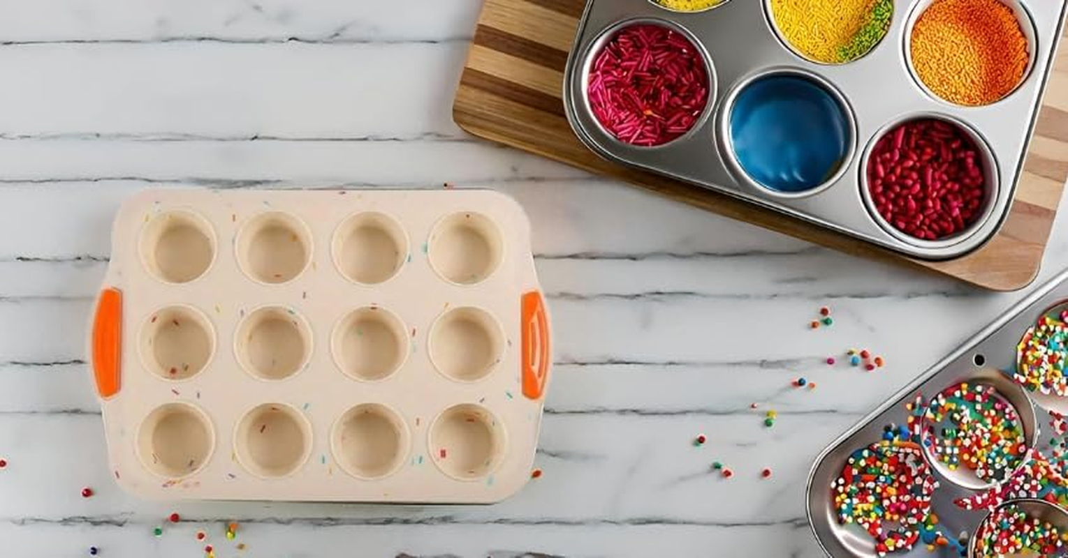 12 Cups Cake Pan, Non-Stick Baking Pan for Oven Carbon Steel Molds Bakeware Tools French Pastry Molds Muffin Cupcake Pan (12-Cavity) image number 1