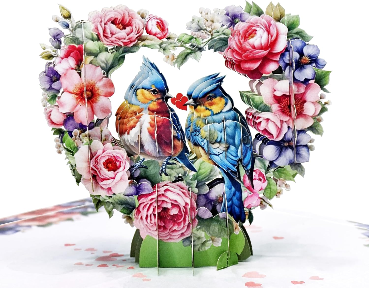 CUTPOPUP Bluejay Couple, Anniversary Card Pop Up, Valentines Day, Wedding, Engagement, 3D Greeting Card (Bluejay Couple-Heart Shape) LO179AU1520