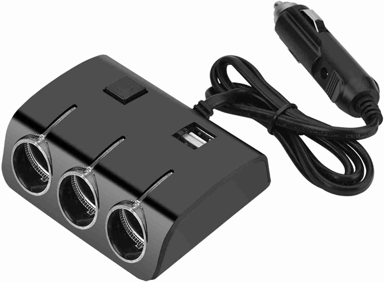 Depisuta 3 Way Car Cigarette Lighter Splitter, 120W High Power Dual USB Charger Adapter with LED Blue Light Indicator, Ideal for Smartphones Tablets Car Vacuum Cleaner image number 4