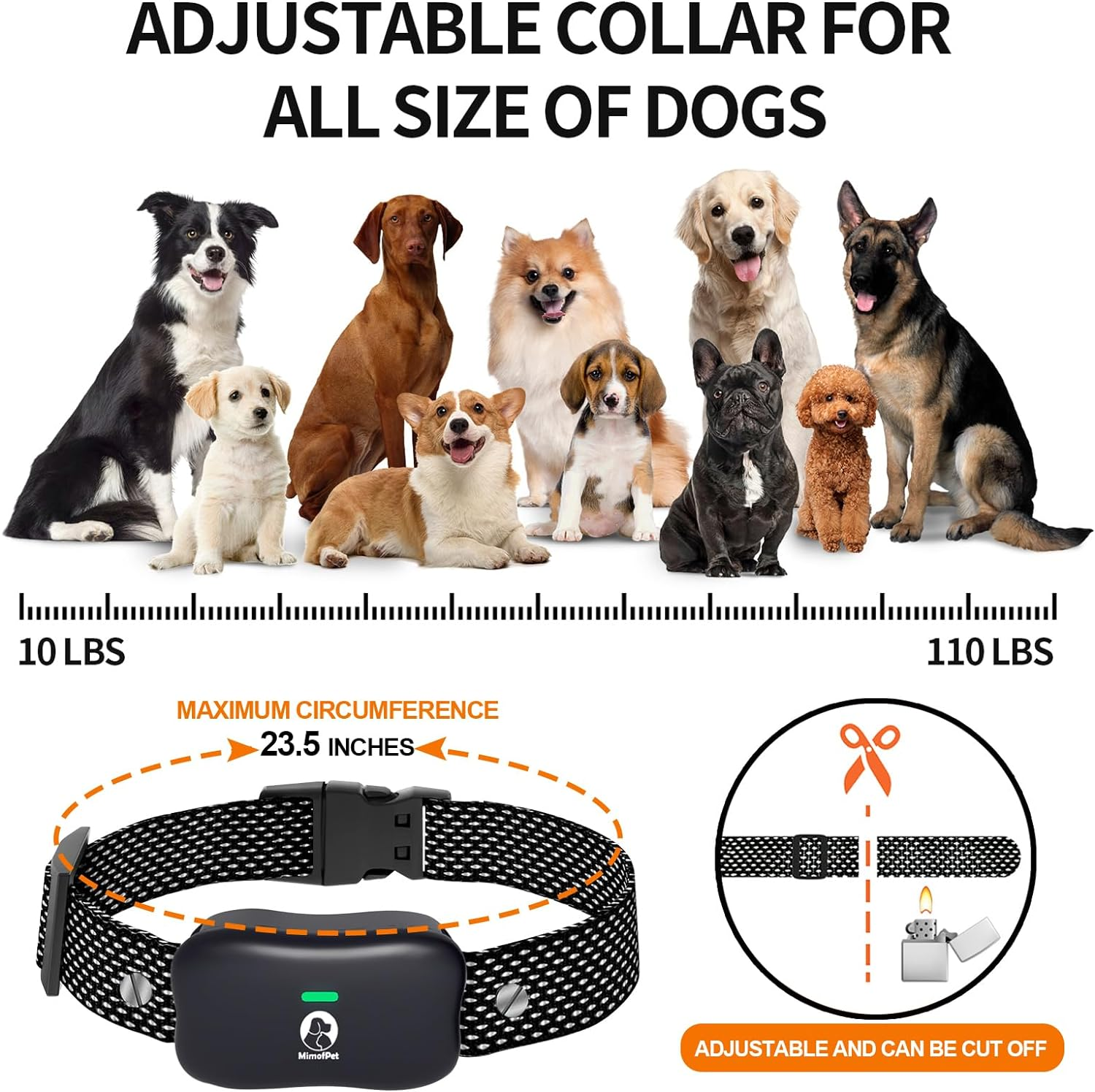 NO Need Wiring Fence Wireless Dog Fence System with 14 Levels of Fence Distance, Dog Trainer Collar with Remote 1.15 Mile, 3 Safe Training Modes, IPX7 Waterproof for All Breeds Sizes (2 Collars) image number 2
