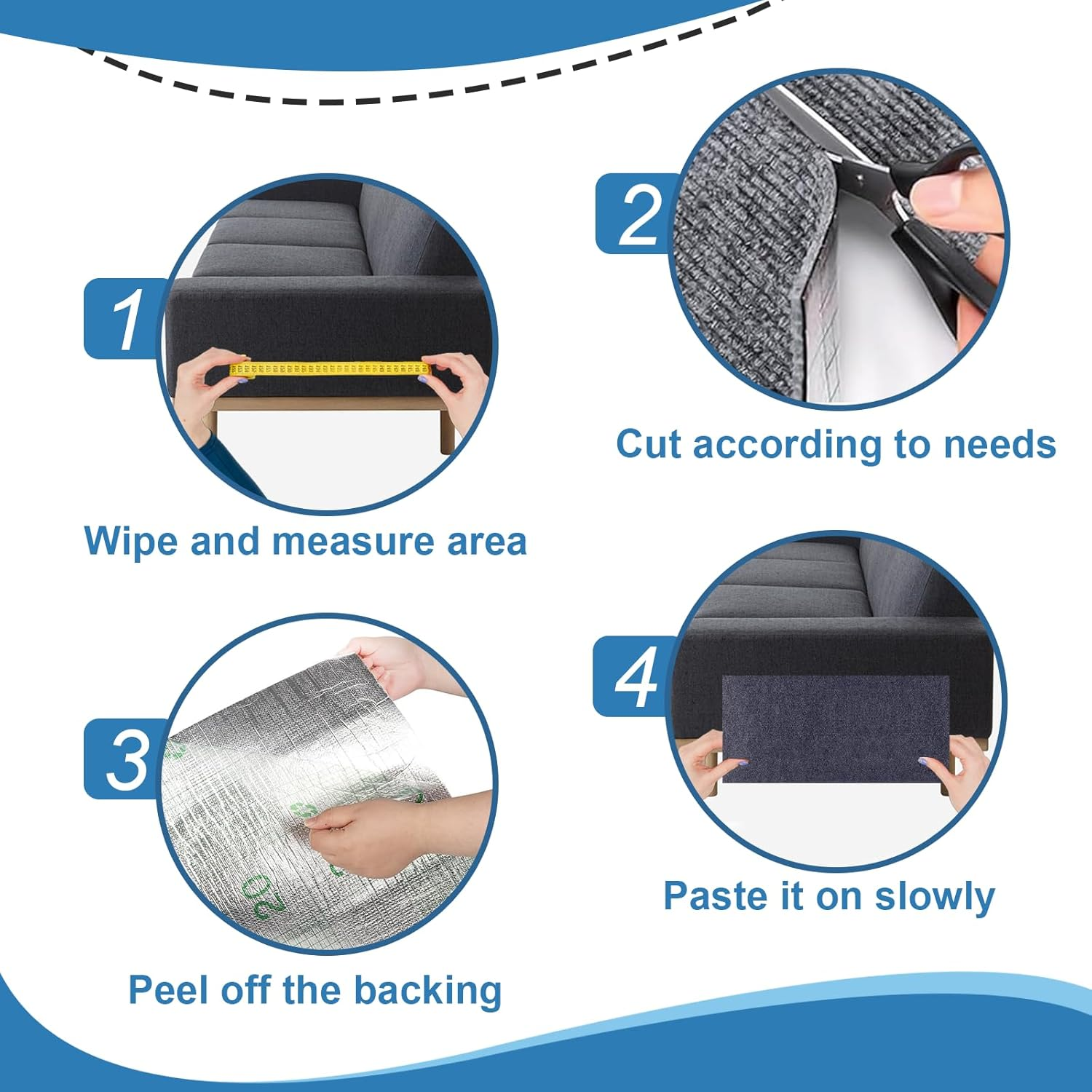 Self-Adhesive Cat Scratching Mat, DIY Cut to Size Scratching Mat for Wall, Scratching Boards for Cat Wall, Pad Cat Scratching Boards to Protect Carpets, Sofa and Furniture image number 1