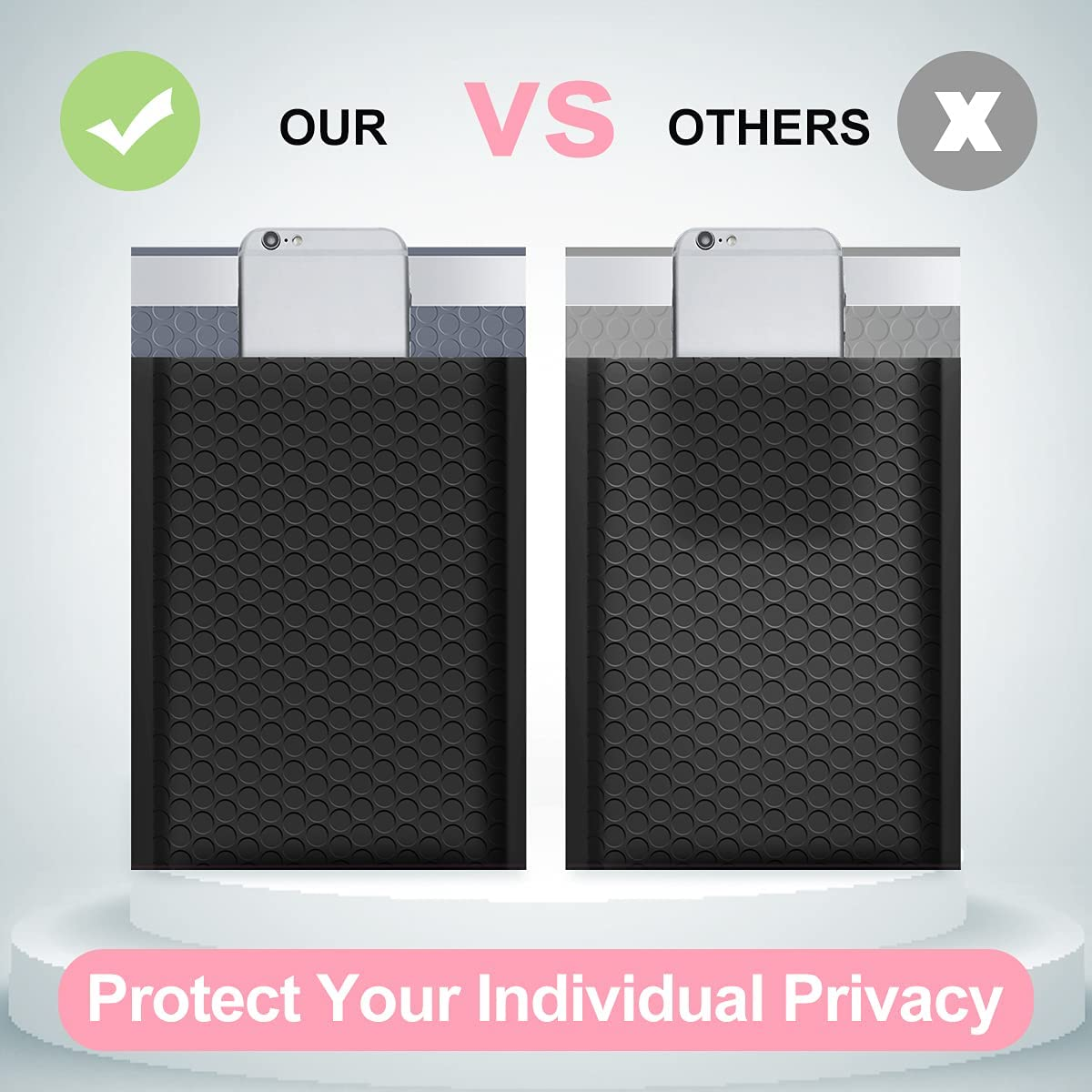 UCGOU 8.5X12 Inch Black Poly Bubble Mailers Padded Envelopes Self Seal Mailing Envelopes Pack of 25 image number 3