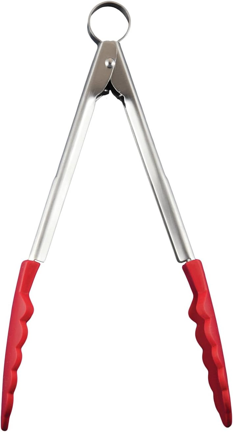 Cuisipro 74708605 Serving Silicone Tongs, Red image number 1
