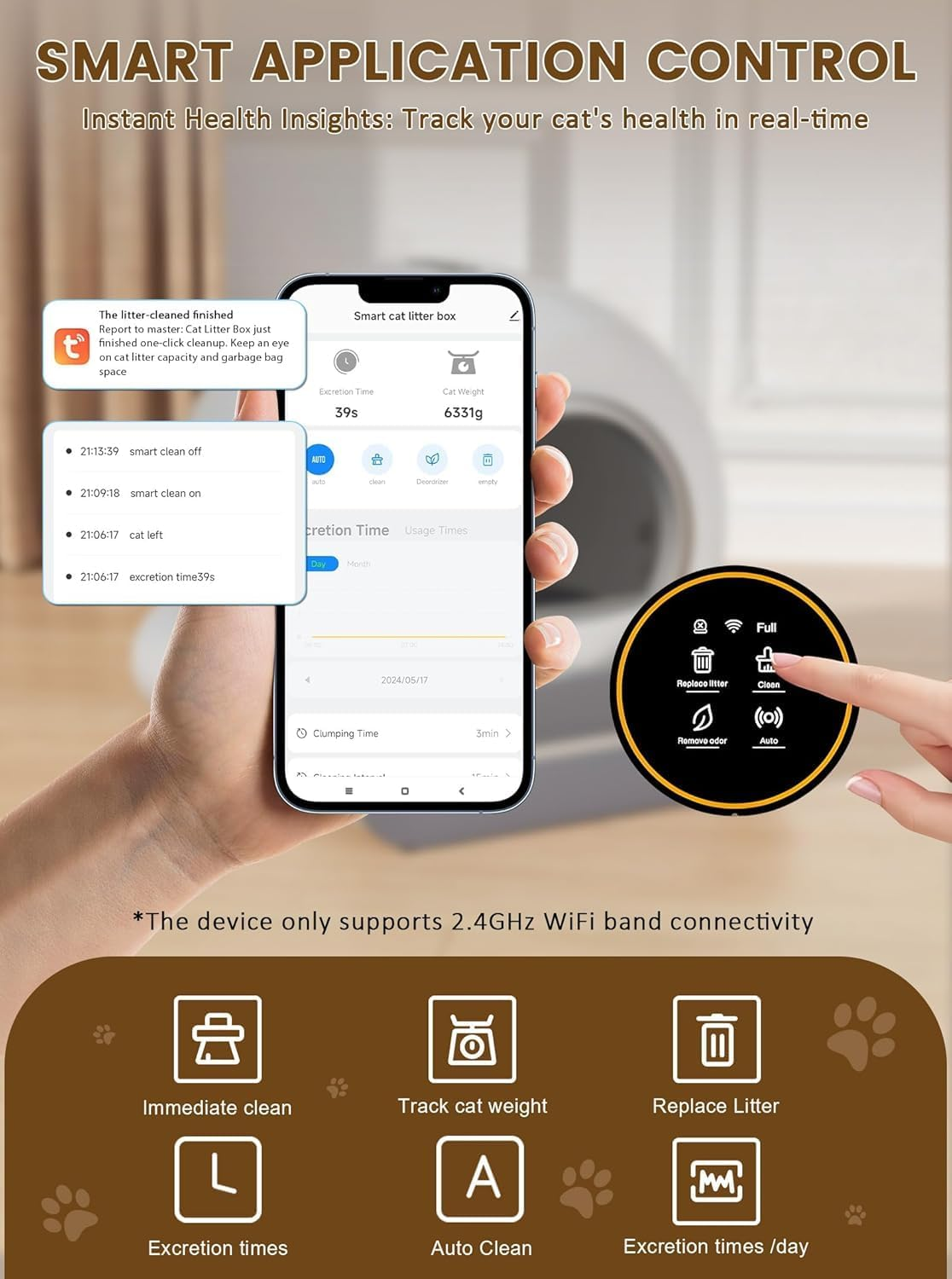 Xisiciao Automatic Cat Litter Box, 65L Large Capacity, Self Cleaning Cat Litter Box with Wifi App Control, Auto Odor Elimination/Data Tracking image number 1