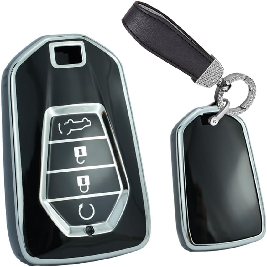 TECART Keyless Entry Remote Key Shell Cover Fit for Isuzu New MU-X X Series TPU Key Fob Protector Accessories 4 Button Black image number 3