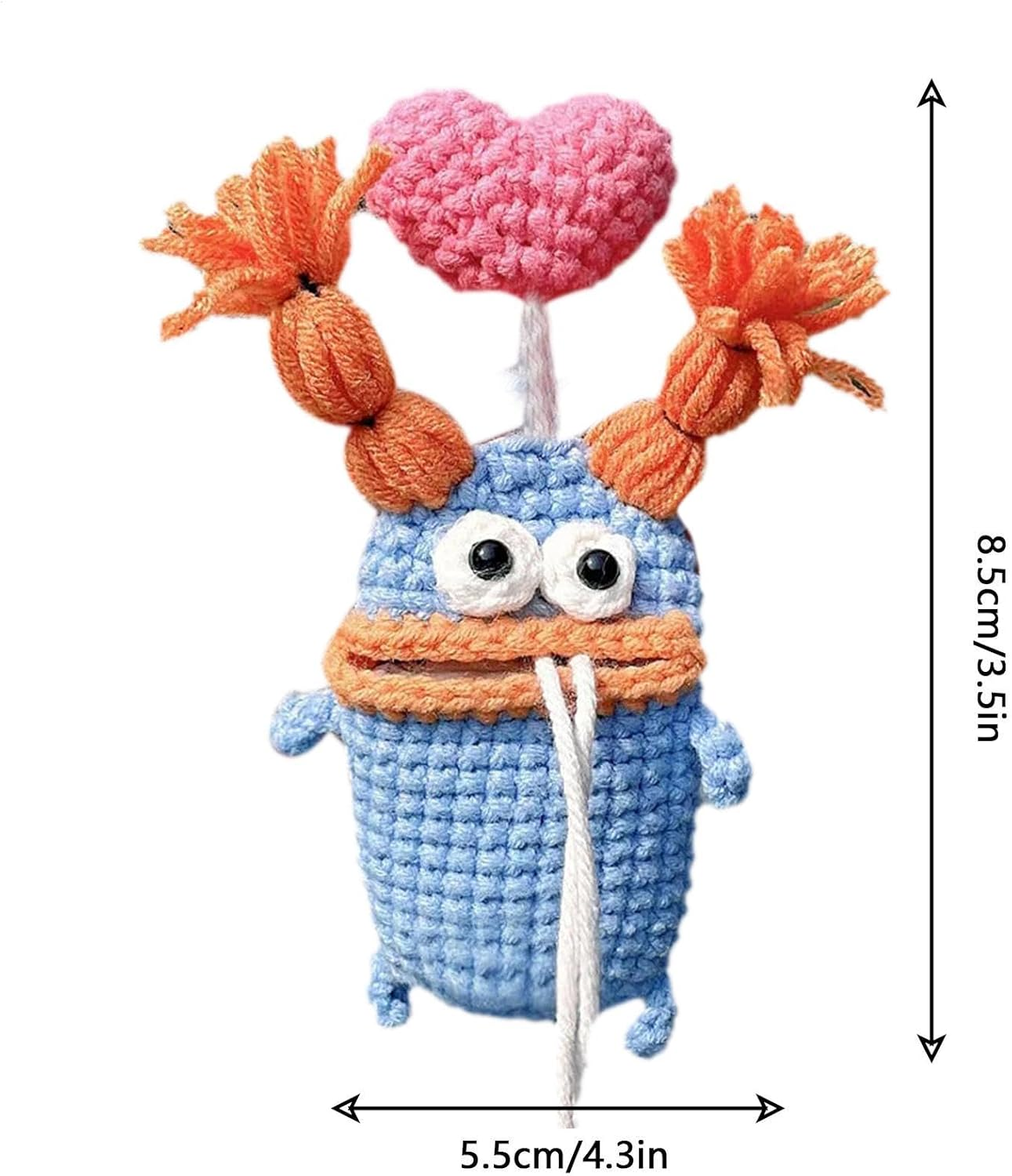 Key Fob Pouch Crochet Large Sausage Mouth Key Case Holder Creative Cute Key Case Lovely Pure Crochet Key Pouch Handmade Woven Keychain for Home Keys Sausage Mouthpiece Key Cover - C image number 3