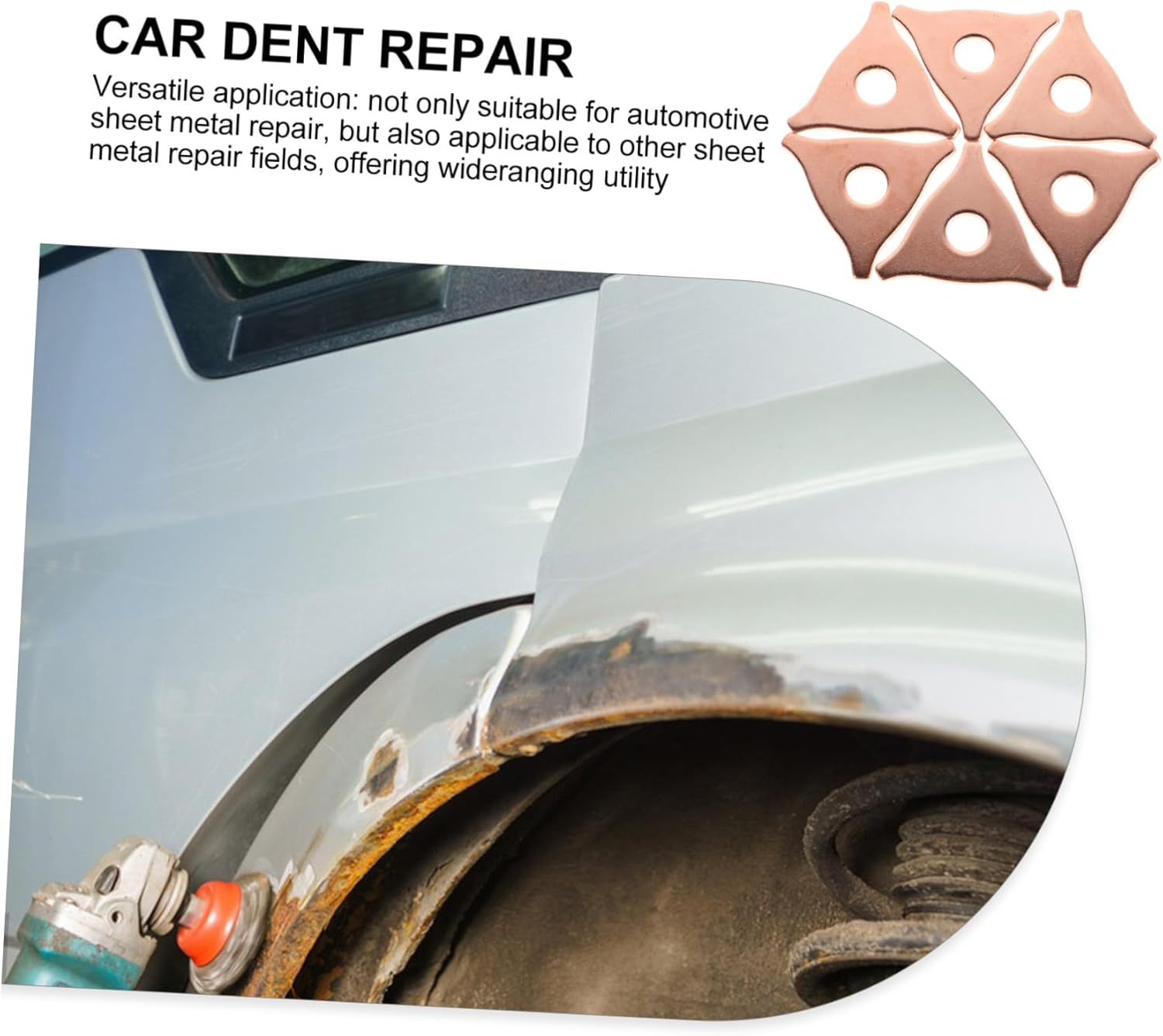 IWOWHERO 100Pcs Dent Pulling Puller Rings Tabs for Auto Body Repair Tool Set Metal Automotive image number 3