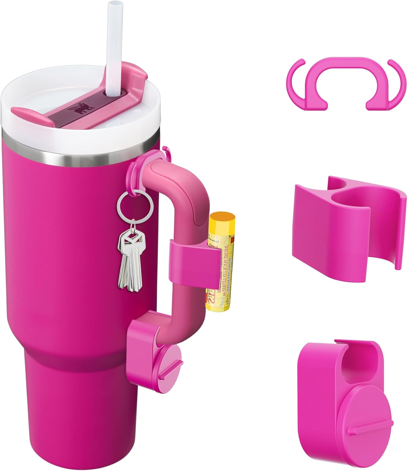 Set of 3 Accessories for 40 Oz Tumblers or Other Brands of 40 Oz Tumblers (Cream)