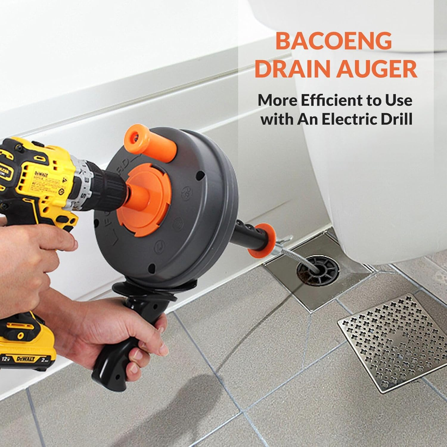 BACOENG Pipe Cleaning Spiral [7.5 M], Drain Cleaner Spiral for Pipe Cleaning, Drain Cleaning with Drain Spiral to Remove Hair and Blockage - Fits Almost All Drains image number 4