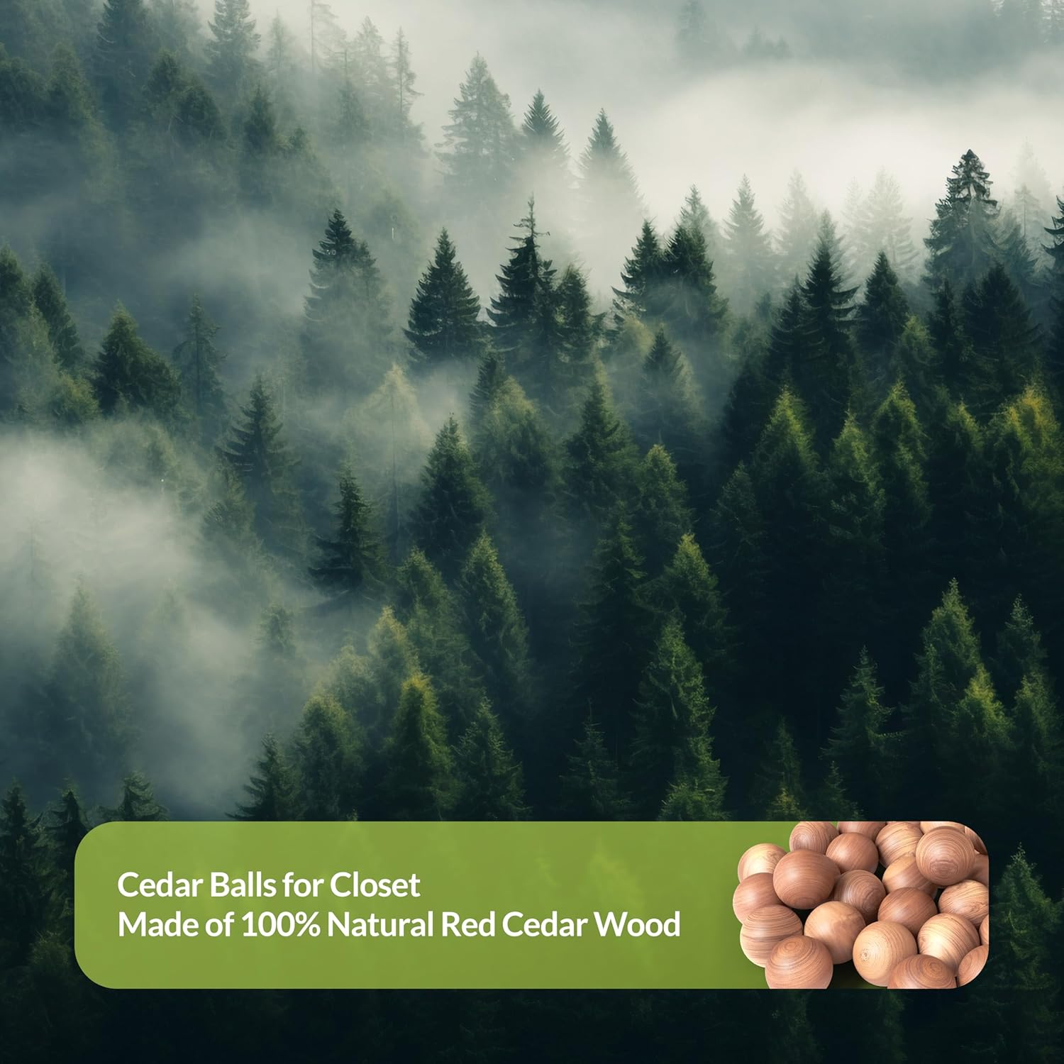 Moth Balls 50 Pack &ndash; 100% Natural Cedar Balls, Chemical-Free Cedarwood Moth Repellent for Wardrobes and Drawers | Long-Lasting Moth Balls for Clothes Storage, Drawers & Closets image number 4