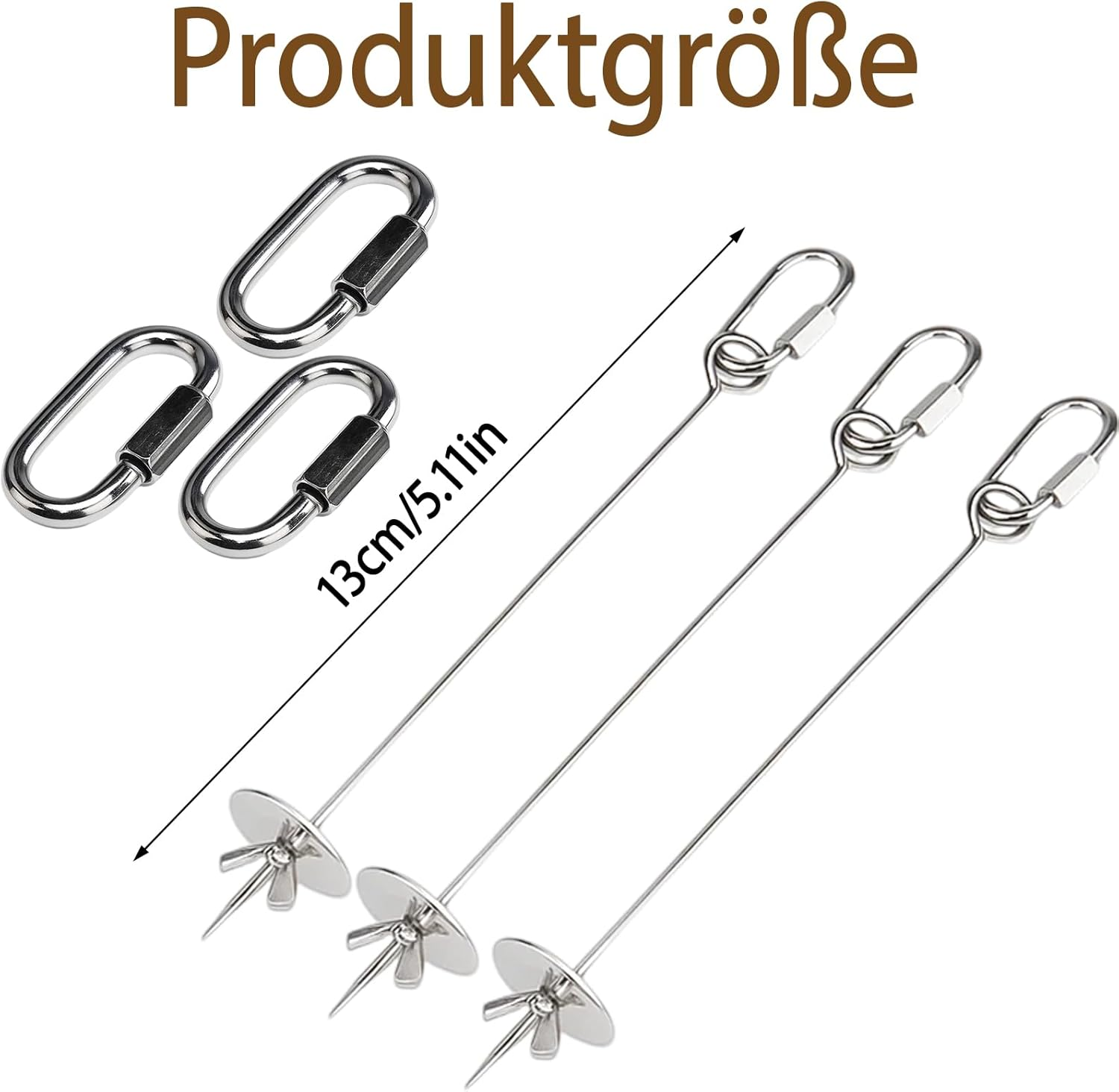 Hcvgcm Budgie Toy, 3 Stainless Steel Fruit Skewers with 3 Hooks, Budgies Cage, Parrot Toy, Safe and Durable Feeder for Budgies, Cockatiels and Small Birds image number 6