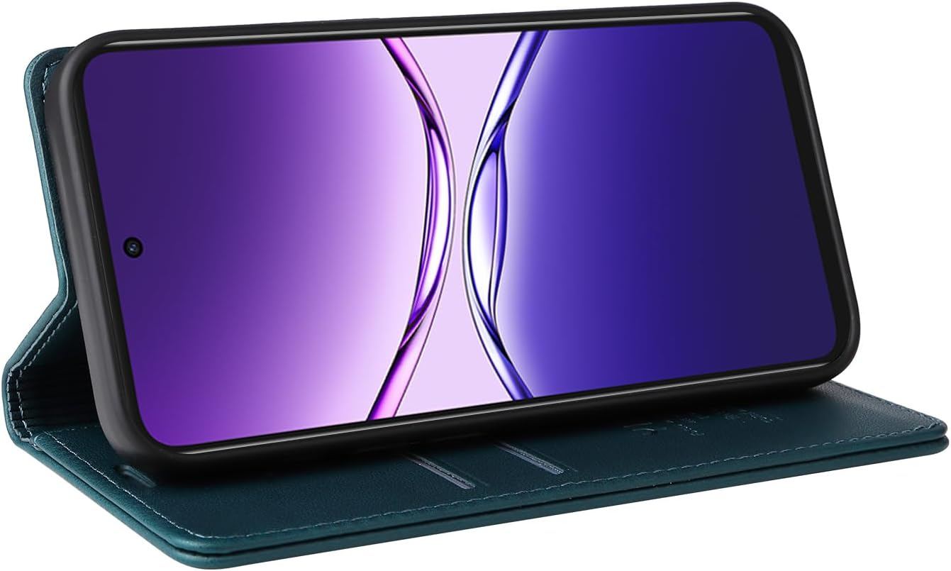 YBFJCE Case for Oppo A5 Pro 5G PU Leather Wallet Cover,Flip Folio Case with Card Holders,Magnetic Phone Cover Compatible with Oppo A5 Pro 5G,Green