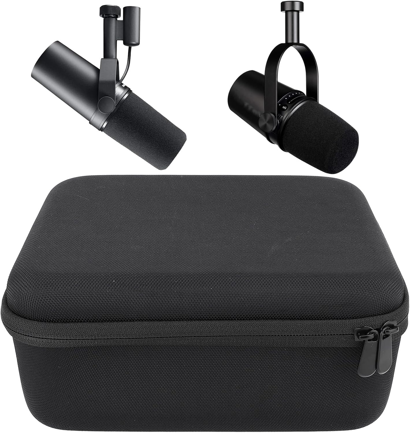 Microphone Case for Shure SM7B Vocal Dynamic Microphone, for Shure MV7/MV7X USB Podcast Microphone, Portable Hard Shell Carry Case, with Inner Mesh Pocket image number 6