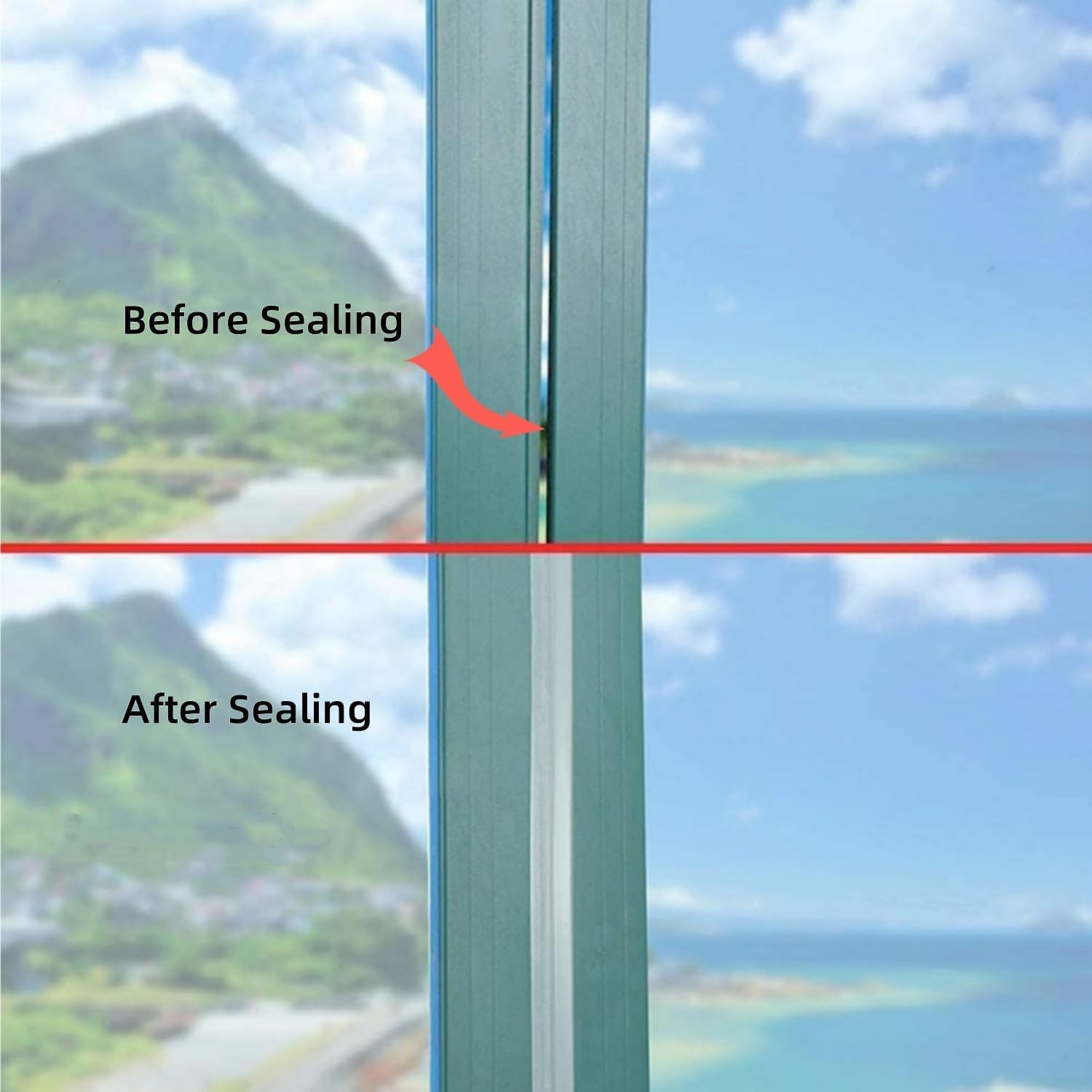 16Ft Silicone Seal Strip,Weather Stripping for Door or Window,Weatherproof Soundproof Self Adhesive Door Bottom, Draft Stopper Silicone Strip Tape for Door Window and Shower Glass