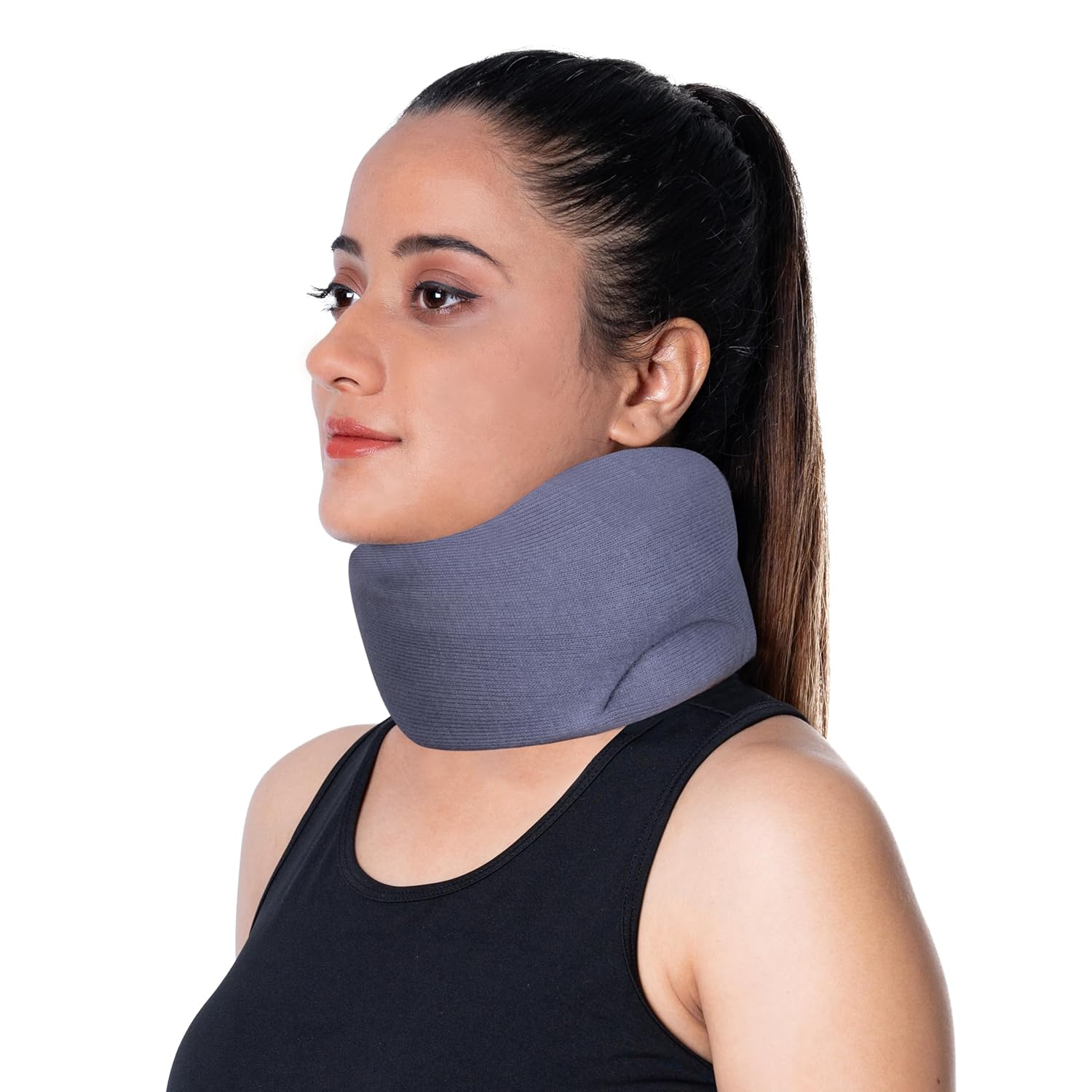 Wonder Care Neck Brace for Sleeping Cervical Collar Relief Neck Pain and Neck Support Soft Foam Wraps Keep Vertebrae Stable for Relief of Cervical Spine Pressure for Women & Men Black-Medium