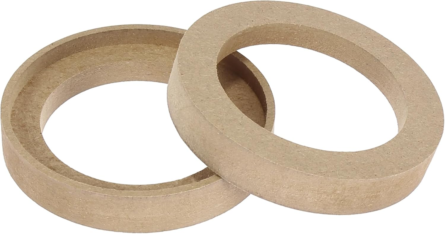 X AUTOHAUX Pair Car Beige Speaker Spacer Ring Adaptor Brackets Mounting Spacer Recess Bezel Plate Wood 77Mm ID for 3 Inch Speakers image number 6