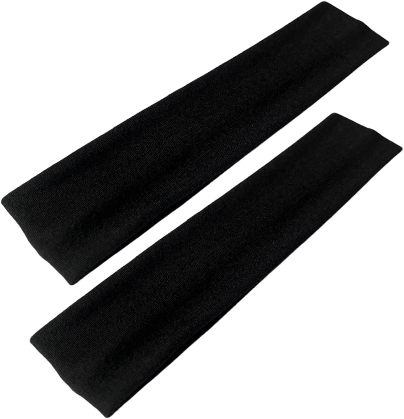 WESTEND CHOICE 5Cm Wide Headbands 2 Pack Plain Stretchy Kylie Head Band Bandeau Unisex Headbands for Women & Men Soft Hair Band Gym Exercise Yoga Headband (Black)