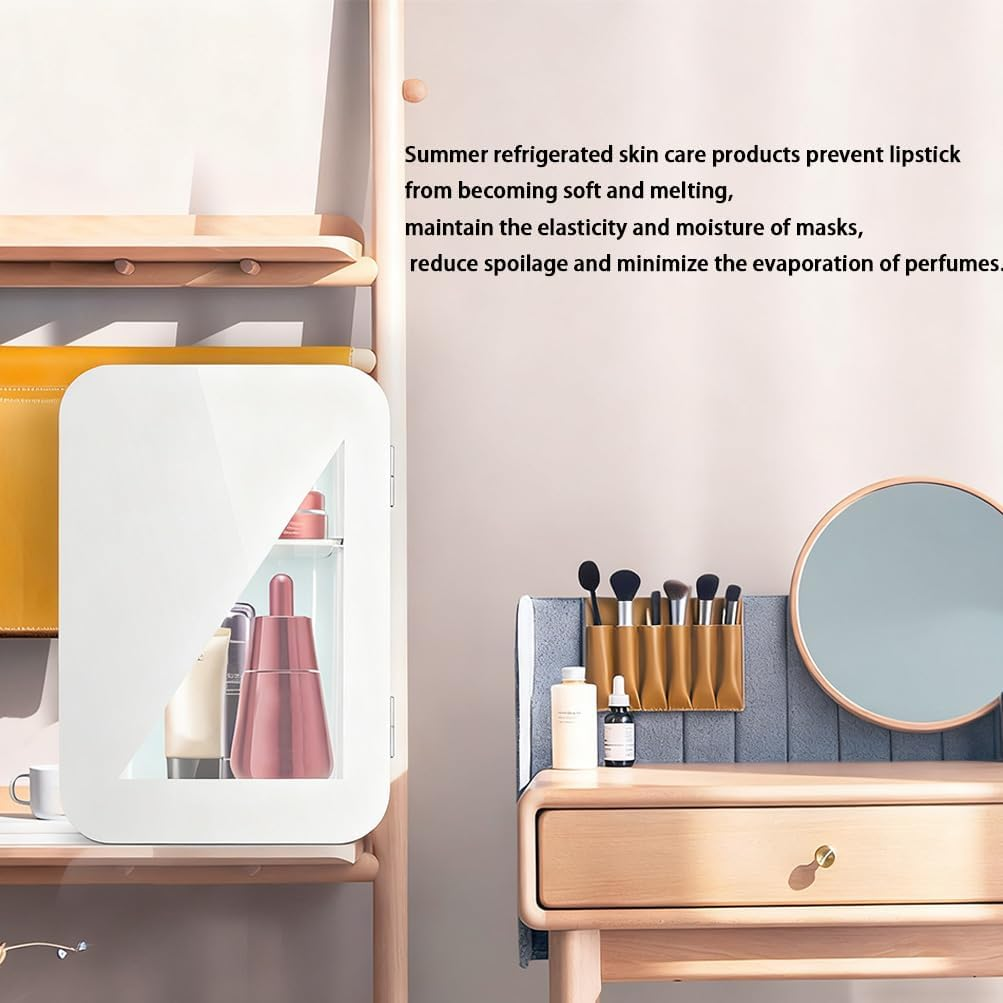 Portable Mini Fridge, Countertop Small Fridge, Portable Small Refrigerator, Beverage Refrigerator Coolers, Compact Mini Fridges, Car Cosmetics Cooler, Personal Refrigerators Cooler image number 3