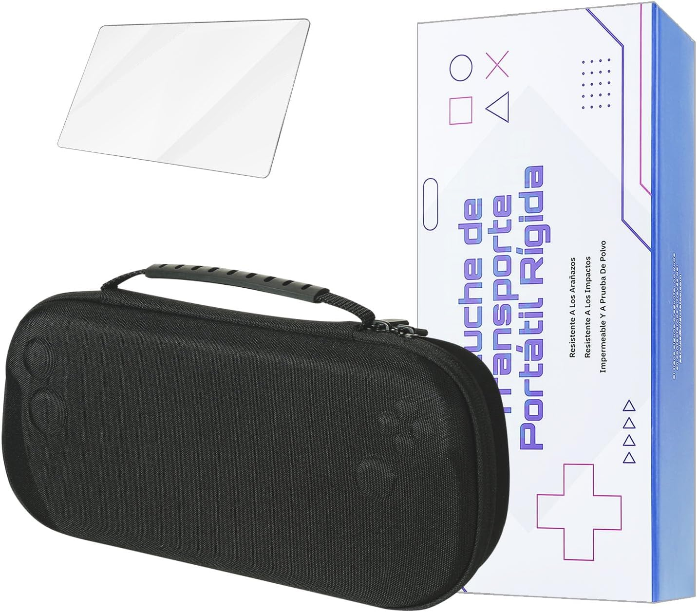 Digi-Tatoo 【Carry Case+Screen Protector】 Large Carrying Case Compatible with 2025 Lenovo Legion Go S 8" & Accessories, Shockproof Scratch-Proof Travel-Friendly Protective Hard Shell Suitcase - Black