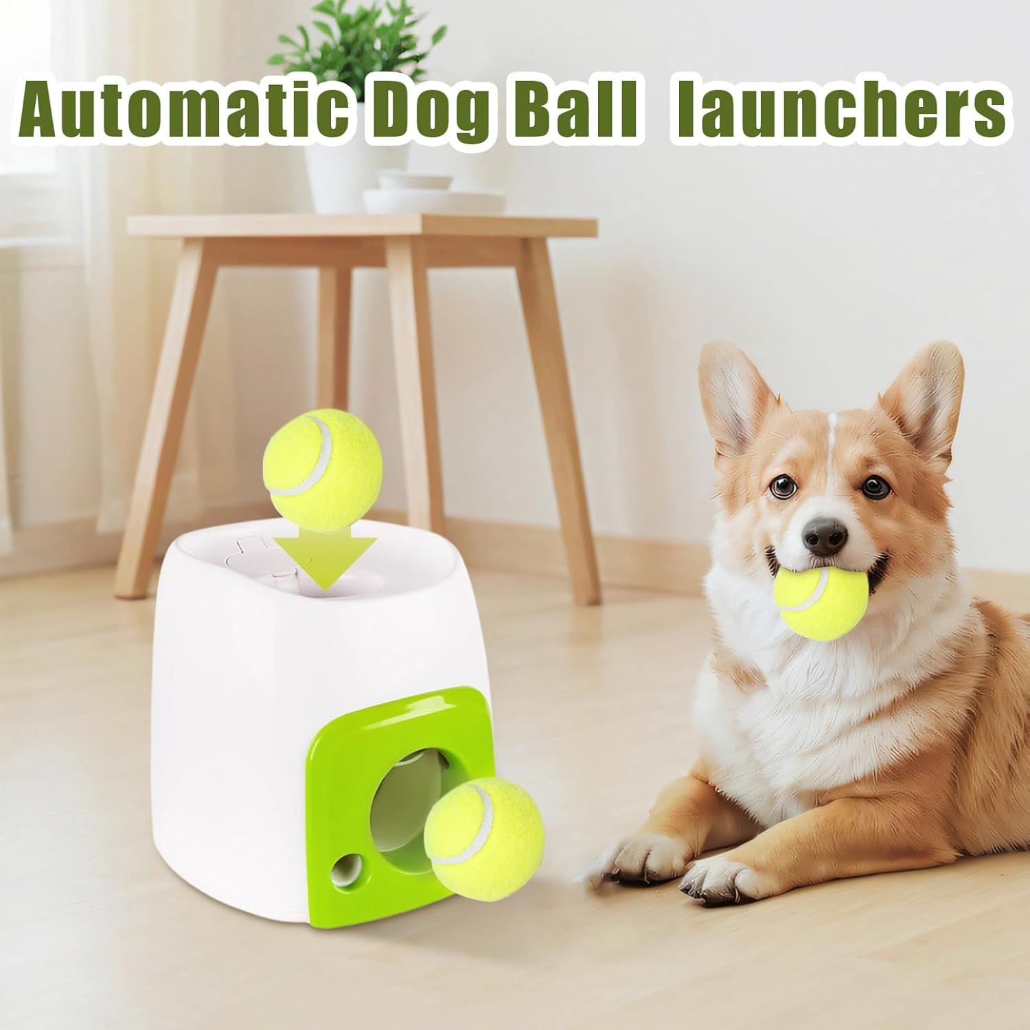 Ball Launch for Dogs, Dog Fetch Ball Thrower, Interactive Machine Puzzle Toys with Snack Dispenser for Puppy Training inside outside Outdoor Backyard image number 5