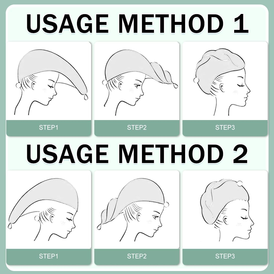 100% Cotton Women'S Hair Towels, Fluffy, Quick Absorbent, Quick-Drying Hair Turban Hair Towels with Button, Super Absorbent, Soft, Anti-Cresp, Women'S Hair Towel image number 5